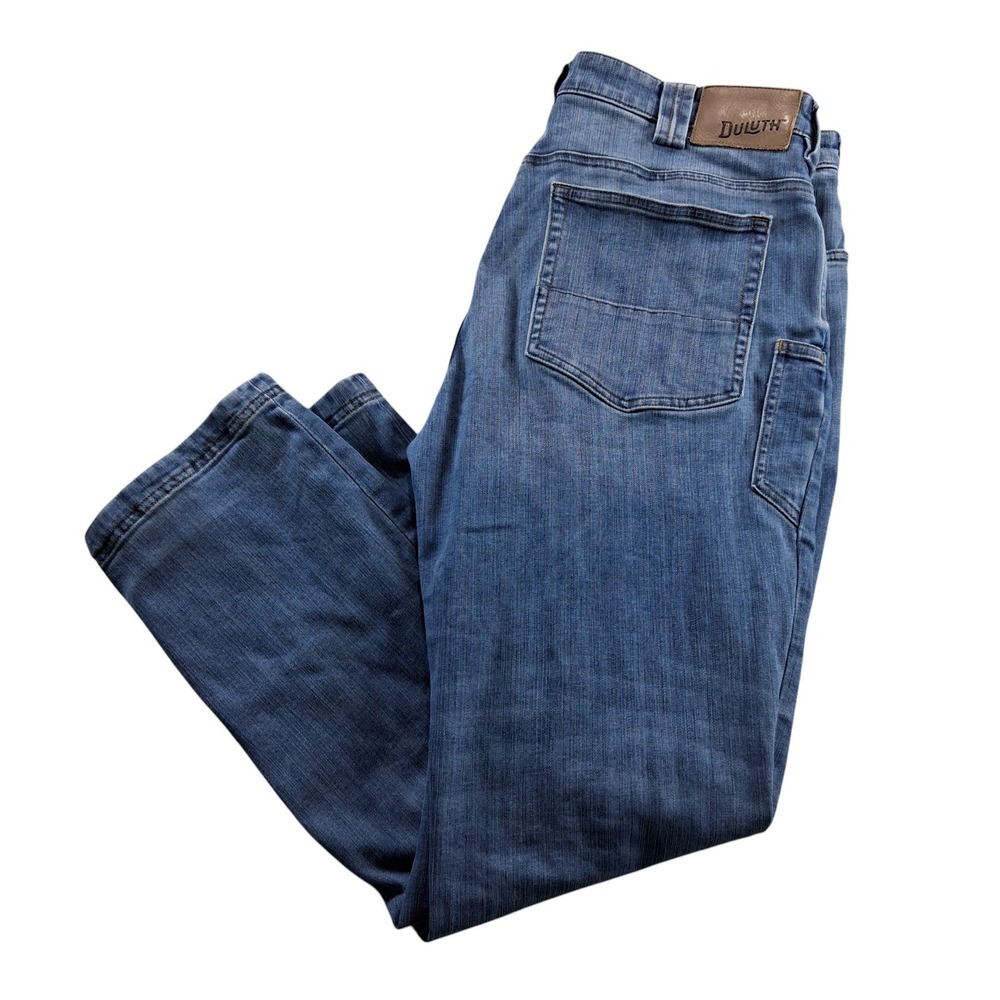 Duluth Double Flex Jeans Mens 36x30 Blue Standard Fit Stretch Denim 84336
